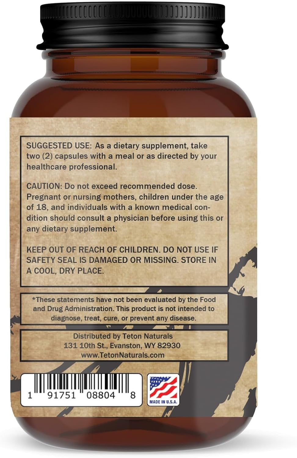 Teton Naturals Digestive Enzymes 60 Capsules - All-Natural Digestive Health Support Supplement