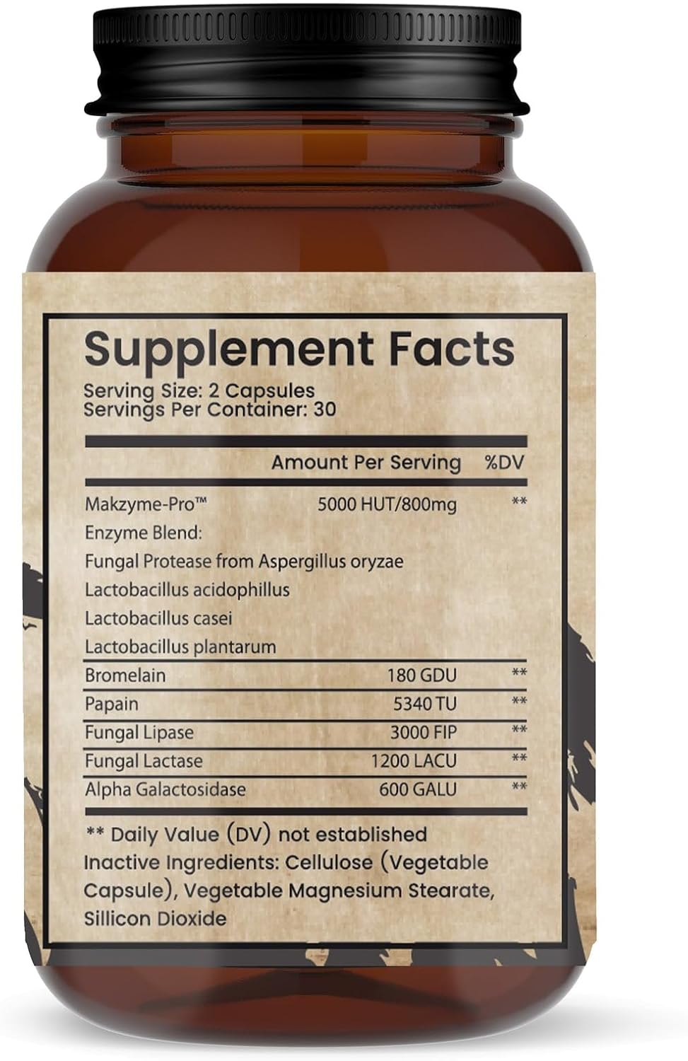 Teton Naturals Digestive Enzymes 60 Capsules - All-Natural Digestive Health Support Supplement