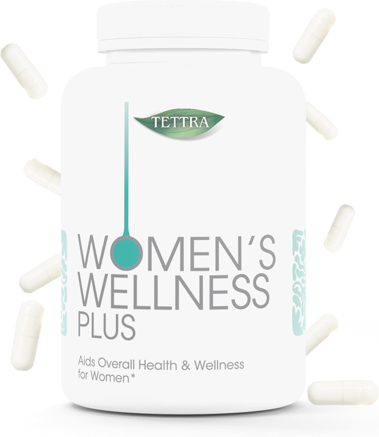 Tettra Women's Myo-Inositol & D-Chiro Inositol Capsules - 30-Day Supply for Hormonal Balance & Ovarian Support, Vitamin B8 - 60 Caps