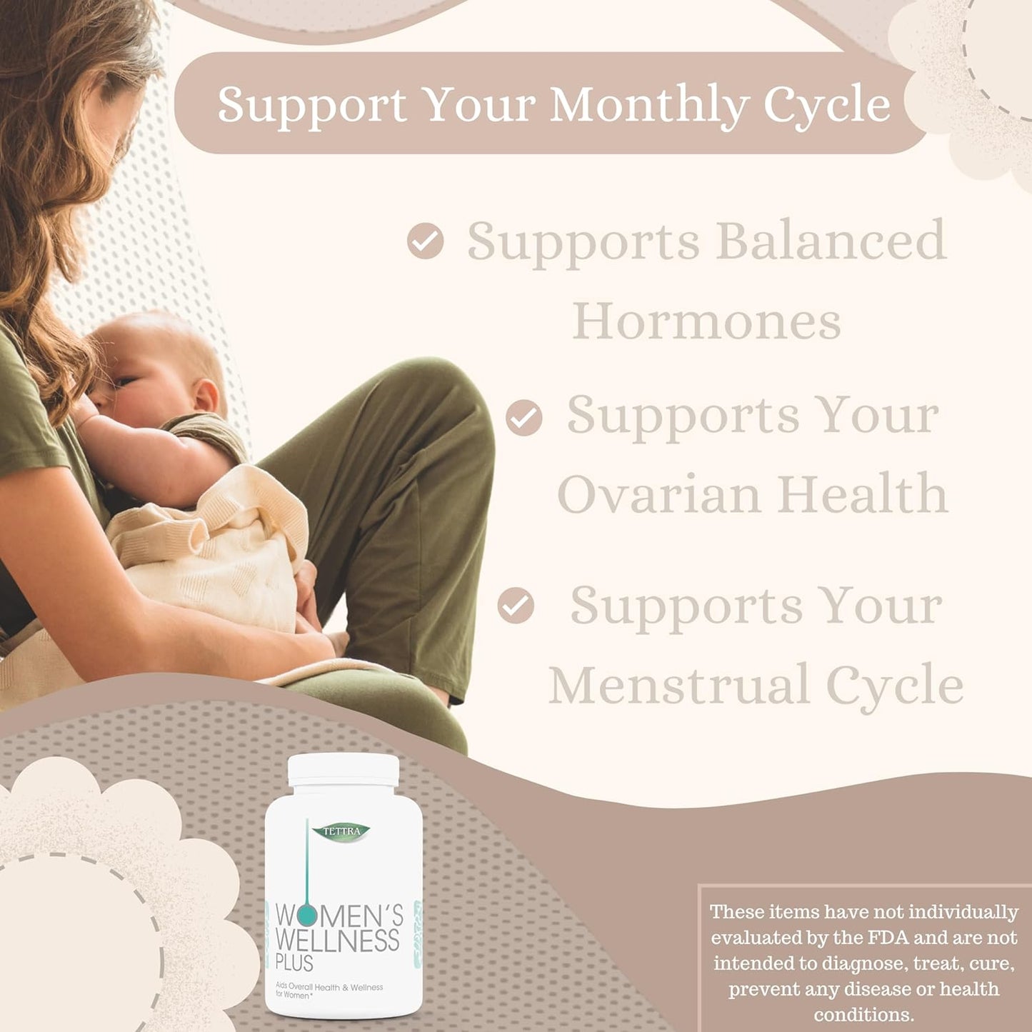 Tettra Women's Myo-Inositol & D-Chiro Inositol Capsules - 30-Day Supply for Hormonal Balance & Ovarian Support, Vitamin B8 - 60 Caps