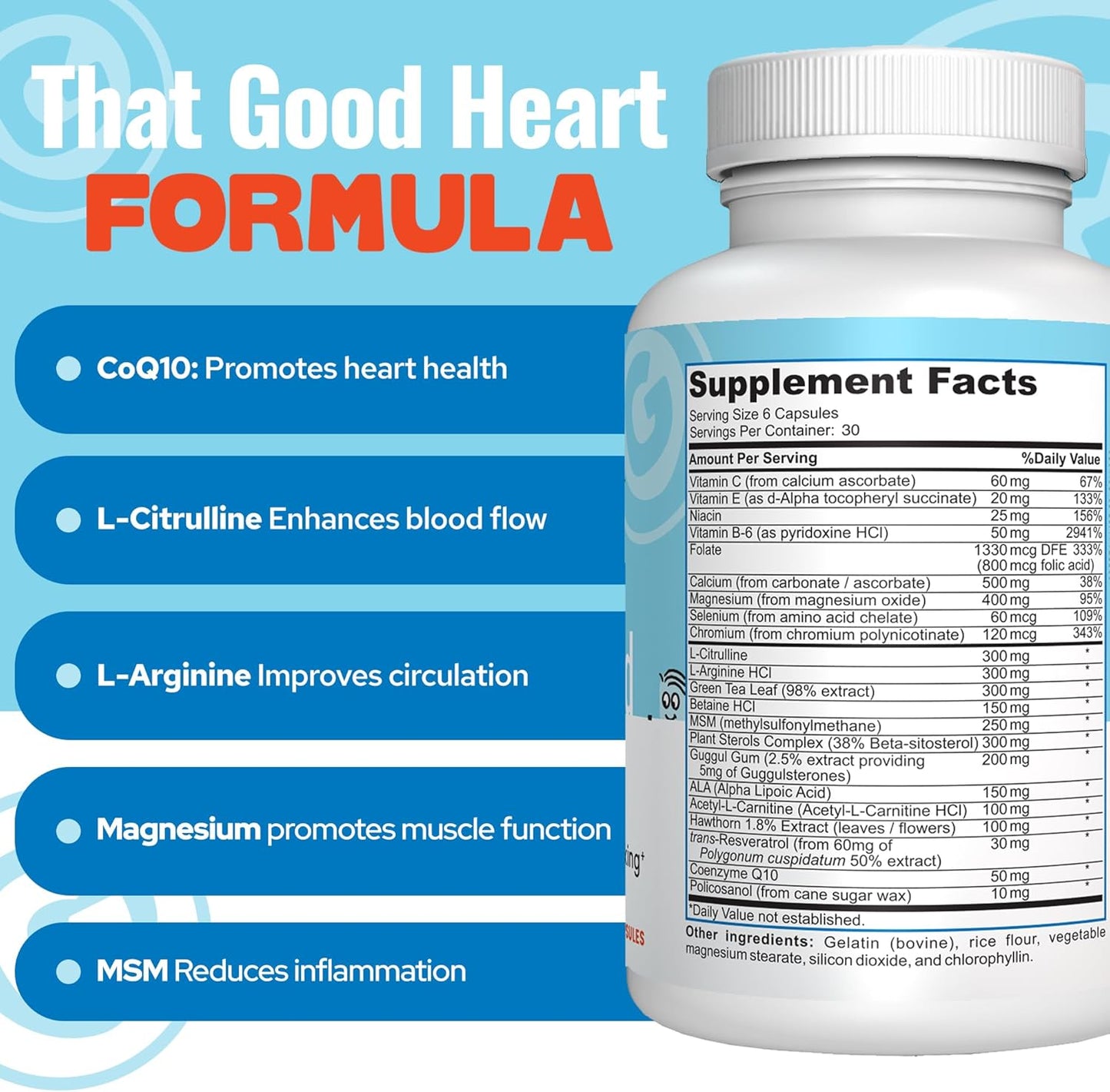 That Good Heart CoQ10 Nutritional Supplement - Supports General Health & Blood Circulation - Made in USA - Men & Women's Health Formula