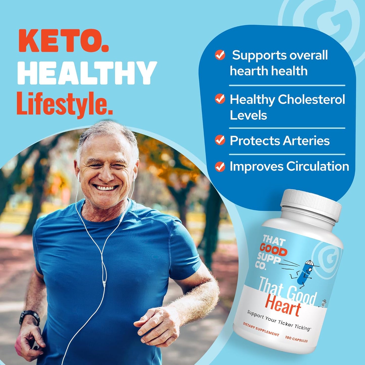 That Good Heart CoQ10 Nutritional Supplement - Supports General Health & Blood Circulation - Made in USA - Men & Women's Health Formula