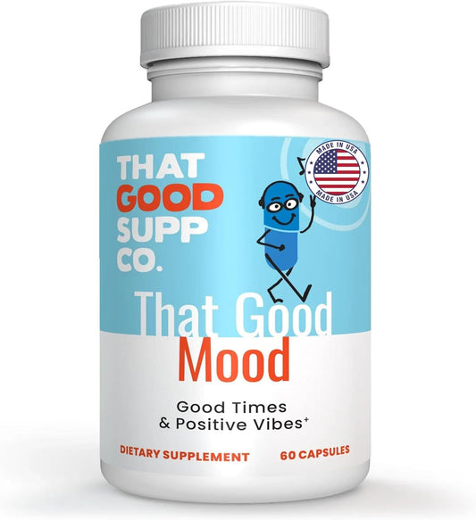 That Good Mood Support Supplement for Women & Men - Stress Relief & Cognitive Well Being - Vitamin B12, 5-HTP, Ashwagandha Root, GABA - USA Made