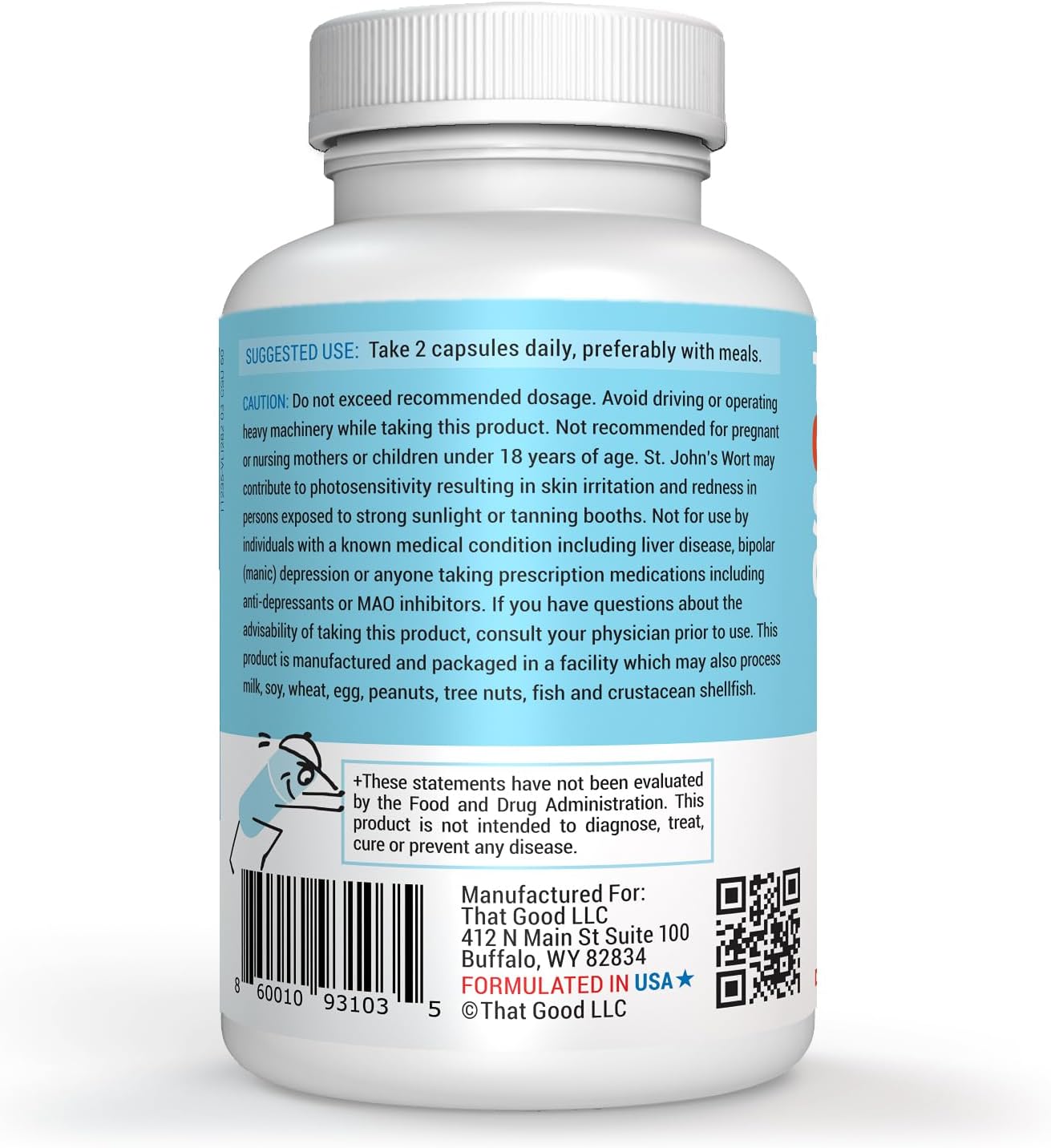 That Good Mood Support Supplement for Women & Men - Stress Relief & Cognitive Well Being - Vitamin B12, 5-HTP, Ashwagandha Root, GABA - USA Made