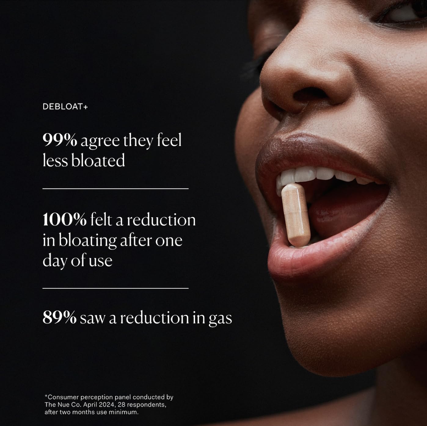 The Nue Co. Debloat Gut Health Supplements with Prebiotic and Probiotic Formula