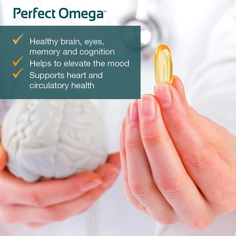 Therabotanics Perfect Omega Fish Oil Supplement - High Absorption Alaskan Fish Oil Softgels - 120 Count for Heart, Brain, Eye, & Metabolic Health