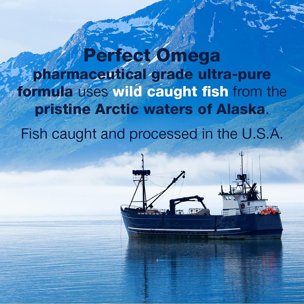 Therabotanics Perfect Omega Fish Oil Supplement - High Absorption EPA & DHA for Heart, Brain, Eye, & Metabolic Health - Alaskan Fish Oil Softgels - 120 Count