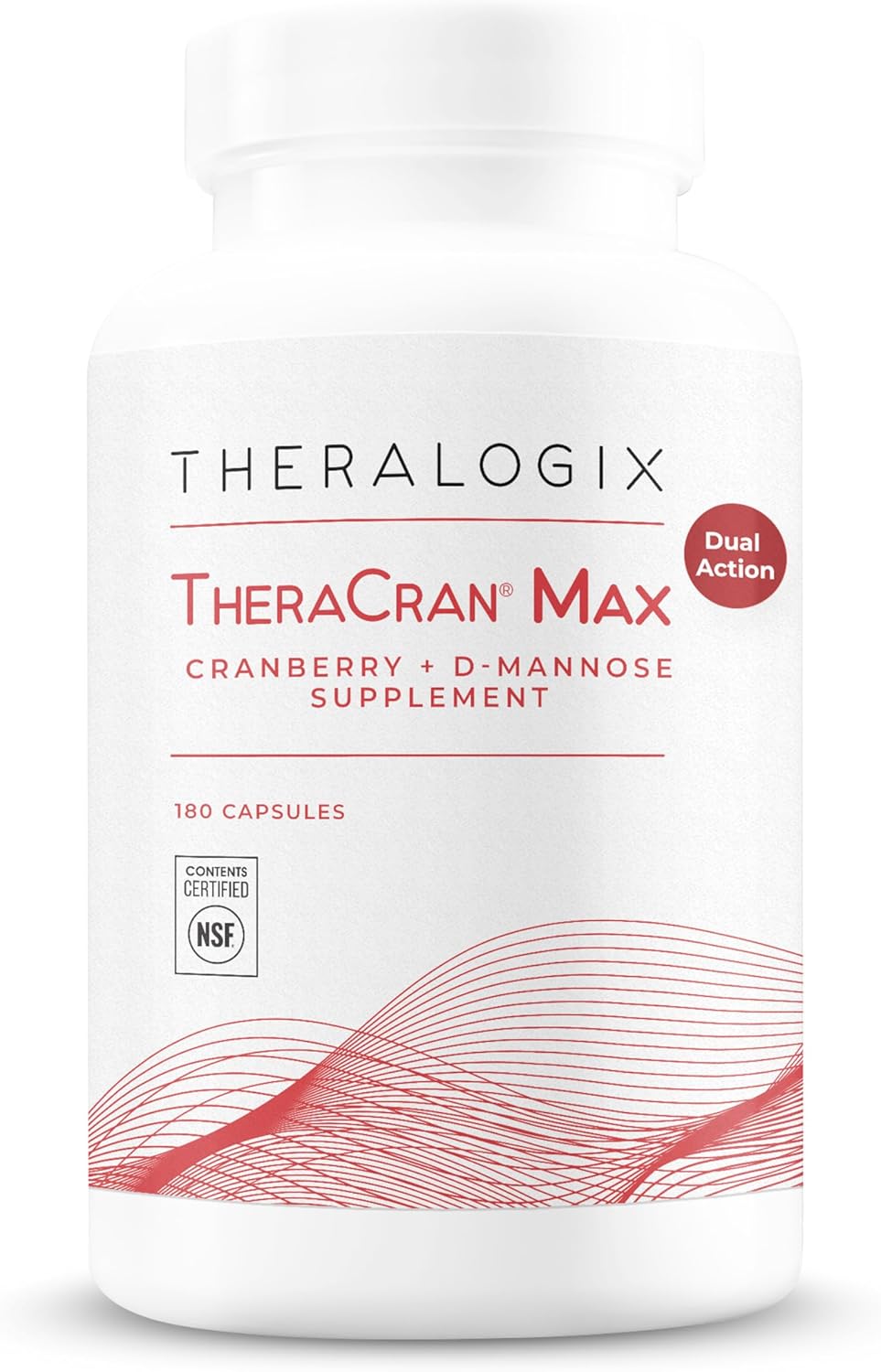 Theralogix TheraCran Max 180 Capsules - Cranberry & D-Mannose Supplement for Urinary Tract Health - Men & Women - NSF Certified - 90-Day Supply