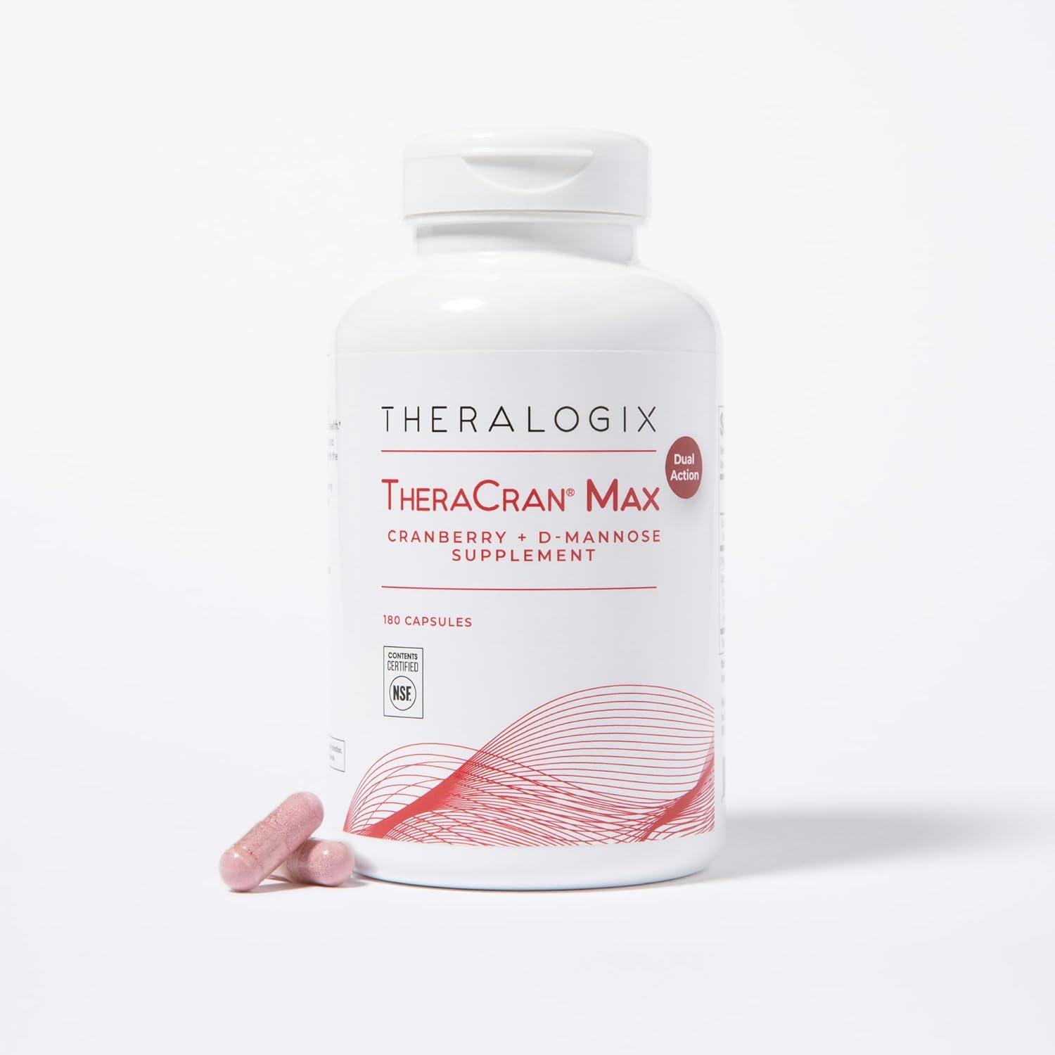 Theralogix TheraCran Max 180 Capsules - Cranberry & D-Mannose Supplement for Urinary Tract Health - Men & Women - NSF Certified - 90-Day Supply