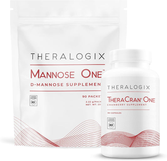 Theralogix TheraCran One + Mannose One Bundle - 90 Count Capsules & 7.05 Ounce Powder (Pack of 2)