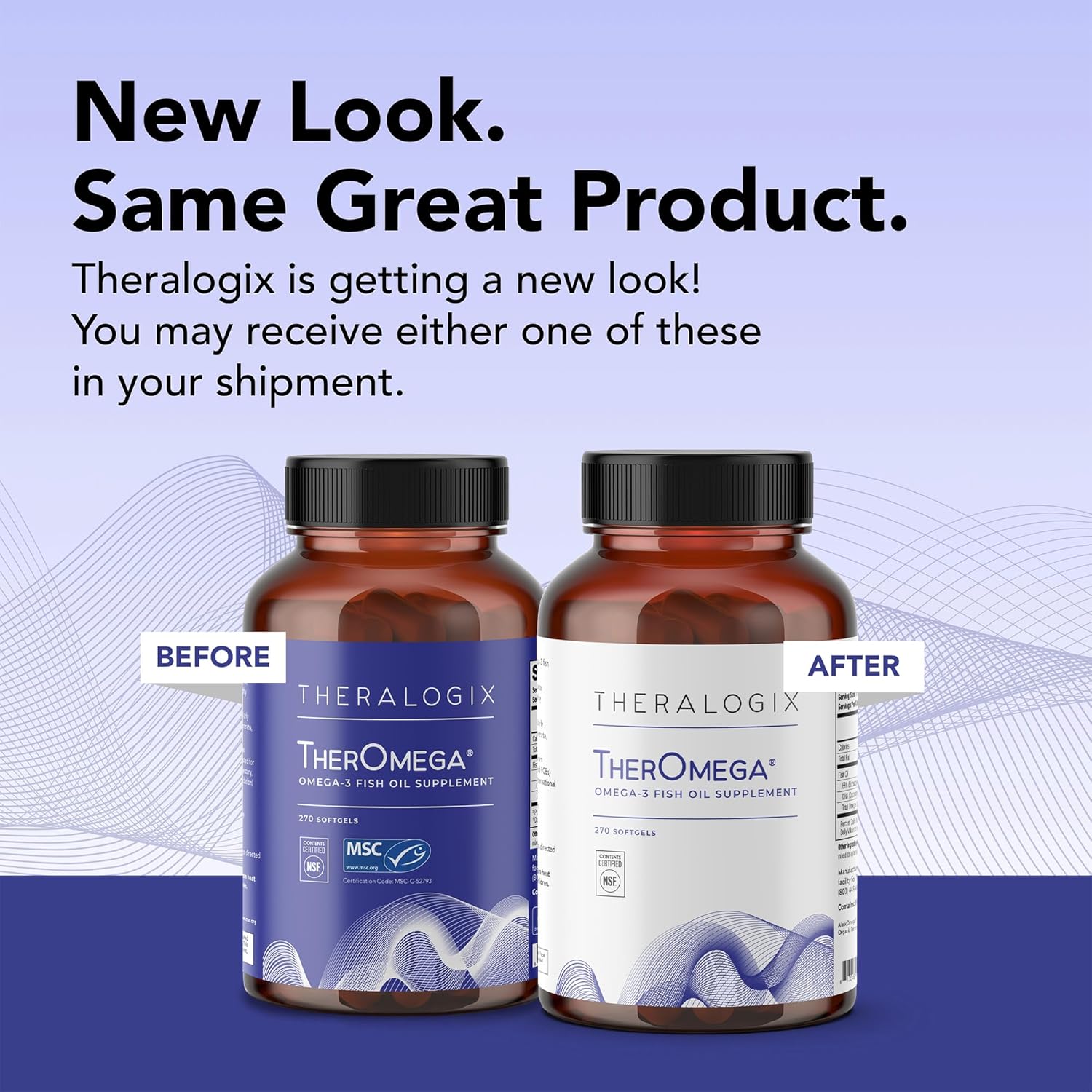 Theralogix TherOmega Omega-3 Fish Oil Supplement - 270 Softgels - Supports Heart, Brain, Immune & Joint Health - 700 mg DHA & EPA - Wild Alaska Pollock