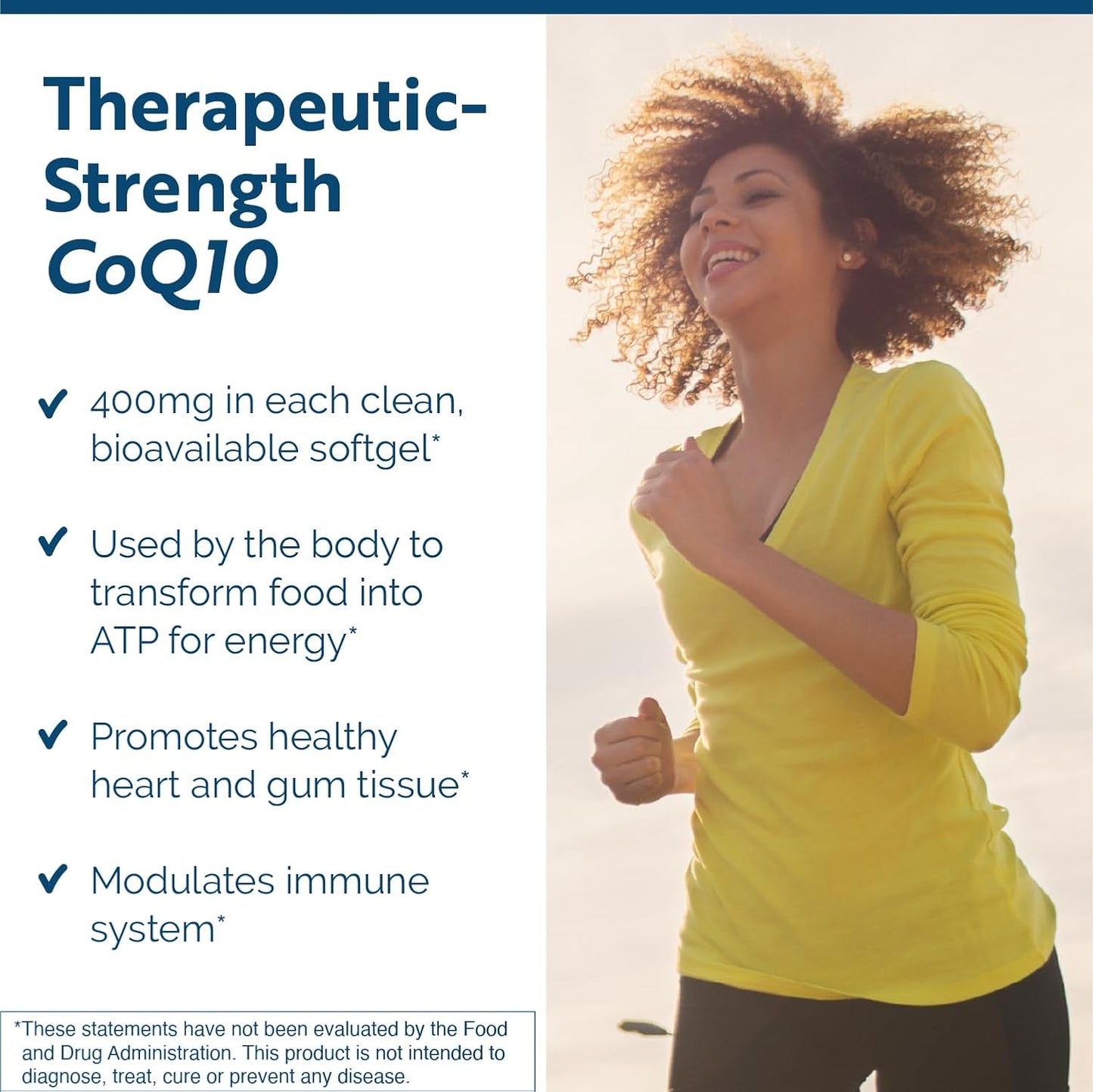 Therapeutic-Strength CoQ10 400mg Softgels for Natural Energy & Heart Health - Research Backed Coenzyme Q10 Supplement (60 Softgels)