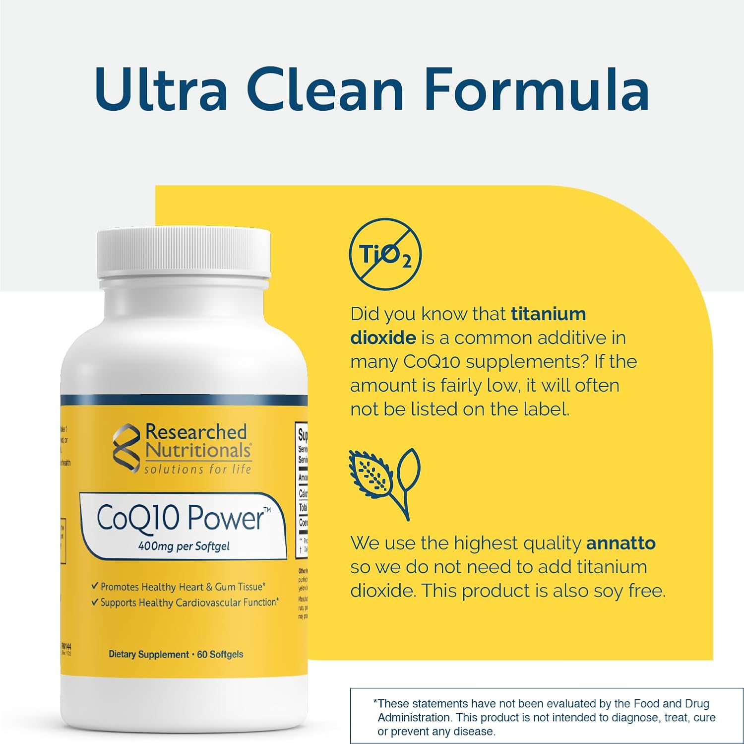 Therapeutic-Strength CoQ10 400mg Softgels for Natural Energy & Heart Health - Research Backed Coenzyme Q10 Supplement (60 Softgels)