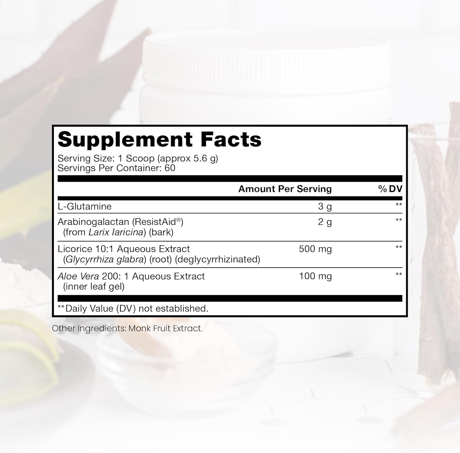 Therapro Rx Leaky Gut Defense Supplement - L-Glutamine, Licorice Root, Aloe Leaf, Arabinogalactan Powder Drink for Gut Health - Men and Women, 60 Servings