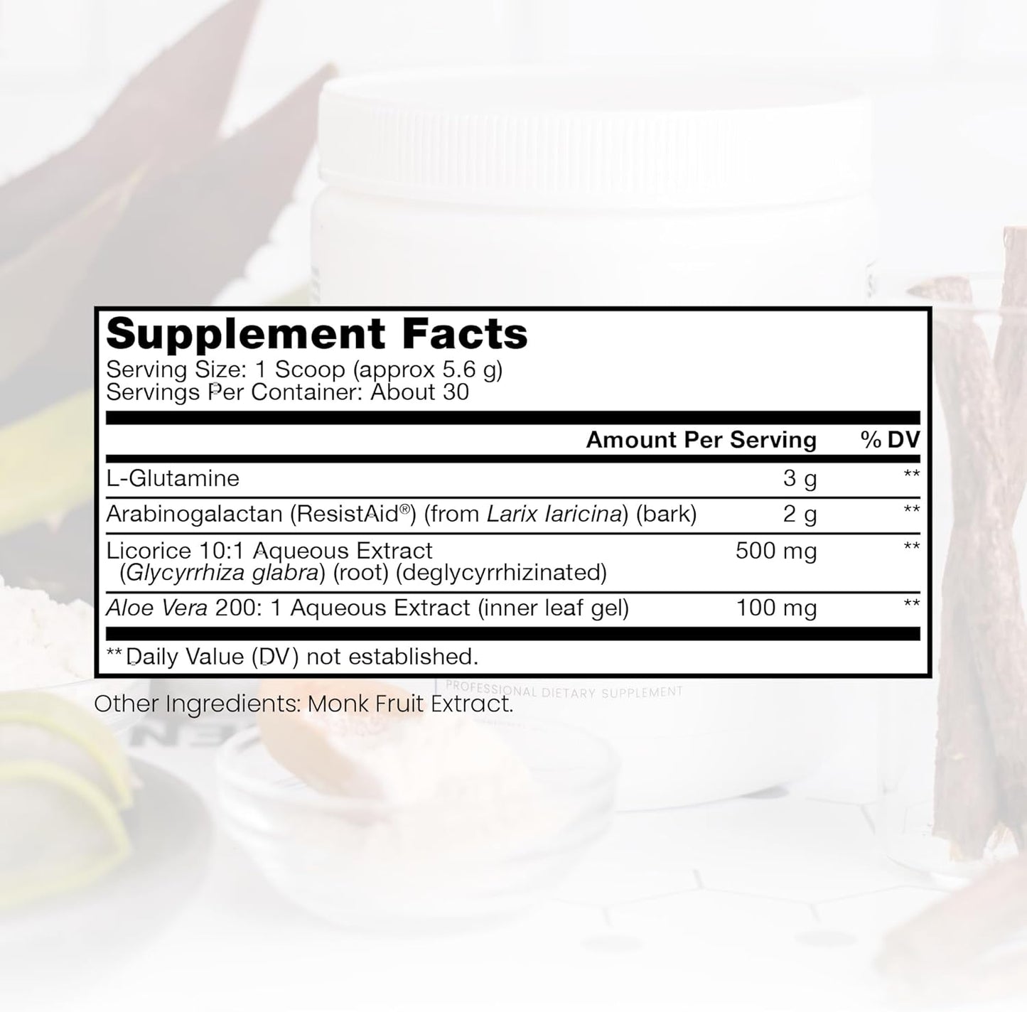 Therapro Rx Leaky Gut Defense Supplement - Supports Gut Health with L-Glutamine, Licorice Root, Aloe, Arabinogalactan - 30 Servings, 168g