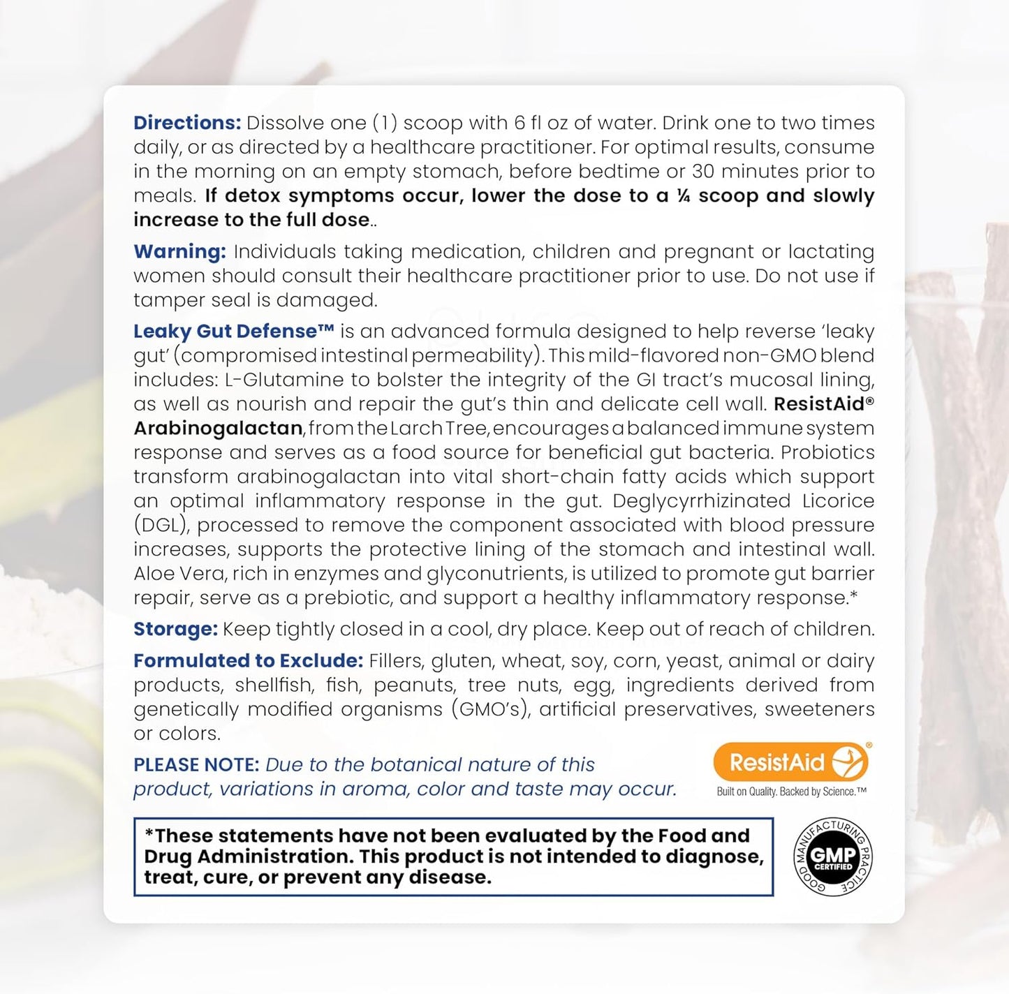 Therapro Rx Leaky Gut Defense Supplement - Supports Gut Health with L-Glutamine, Licorice Root, Aloe, Arabinogalactan - 30 Servings, 168g