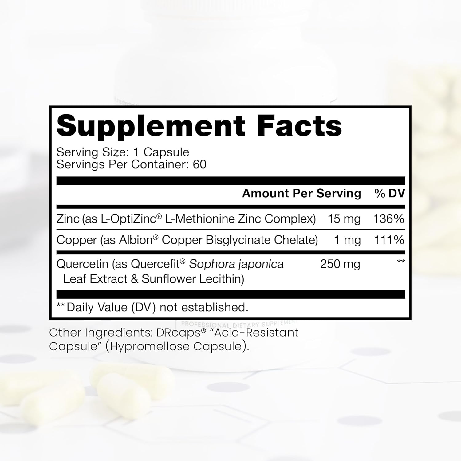 Therapro Rx Zinc Defense Capsules | 60 Servings | L-OptiZinc & Quercefit | Chelated Minerals for Immune, Gut, Hormonal Balance