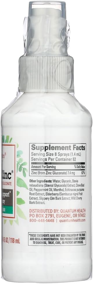 TheraZinc Spray by Quantum Health - 4 Ounce, Pack of 2 - Immune Support Spray