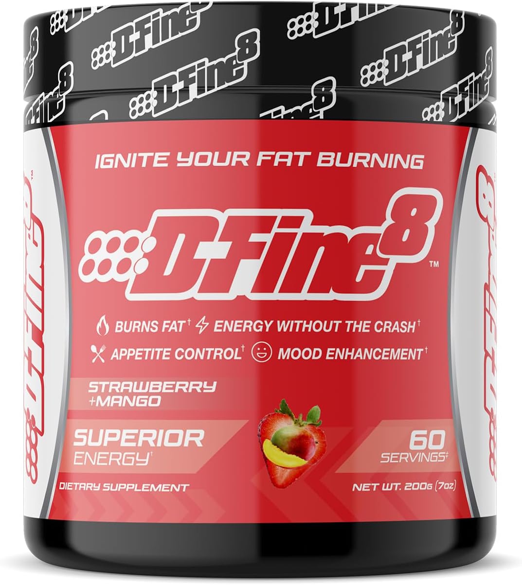 Thermogenic Pre-Workout Energy Powder with Senactiv - Boost Energy, Focus, & Endurance, Sugar Free (Strawberry Mango)