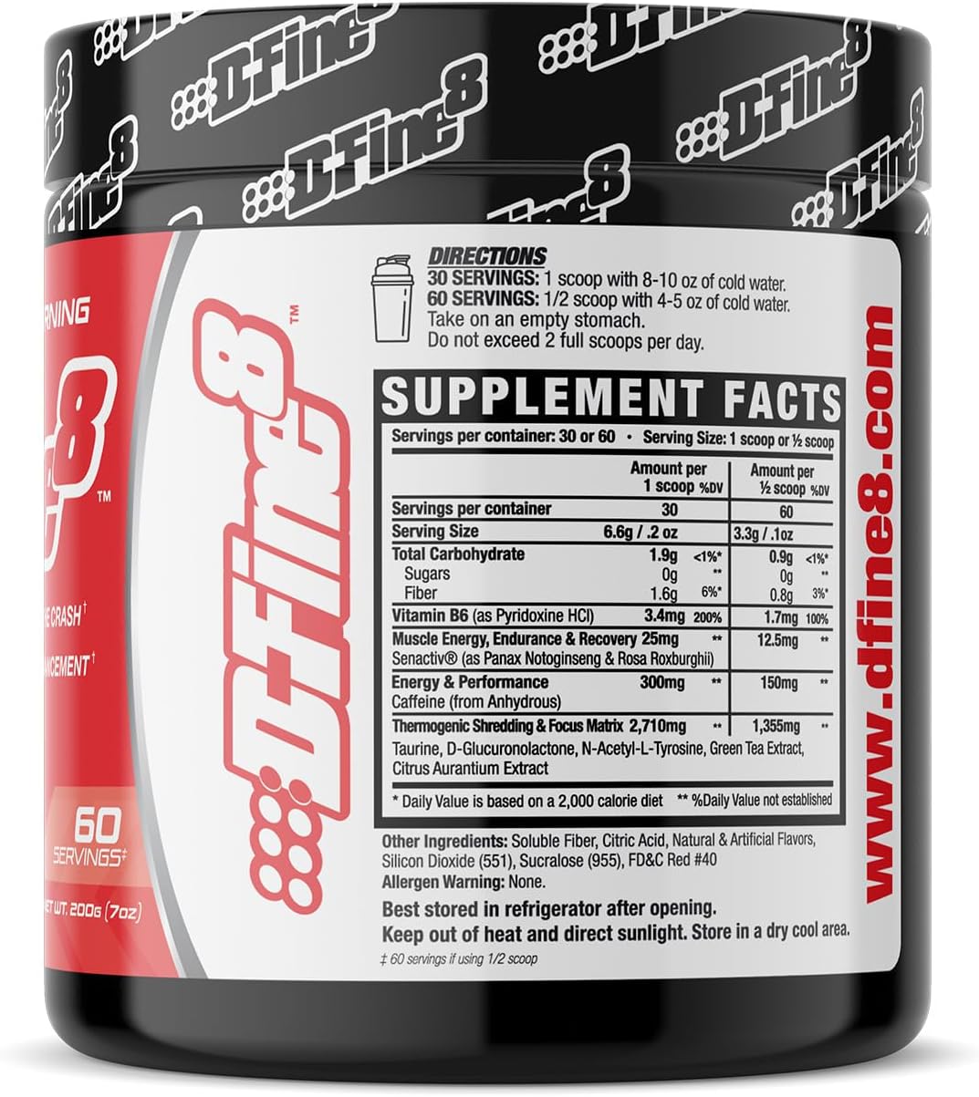 Thermogenic Pre-Workout Energy Powder with Senactiv - Boost Energy, Focus, & Endurance, Sugar Free (Strawberry Mango)
