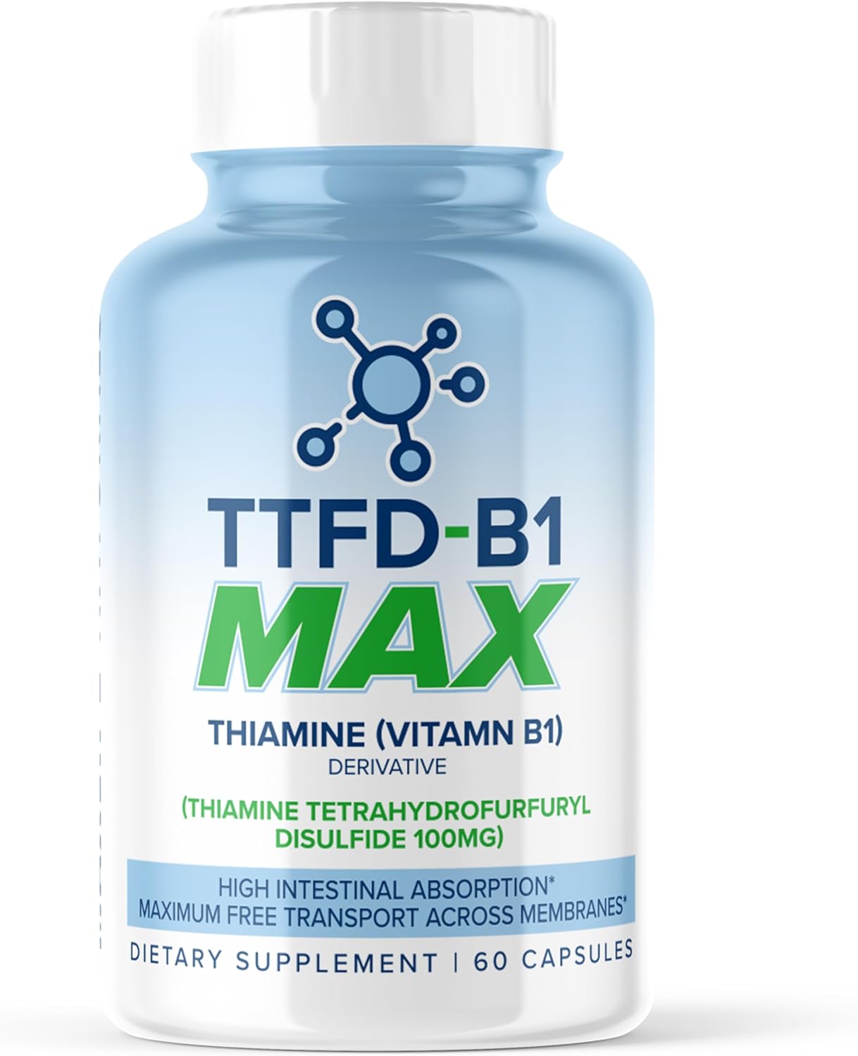 Thiamine Vitamin B1 TTFD 100mg Capsules - Thiamine Tetrahydrofurfuryl Disulfide Supplement by MaxLife Naturals