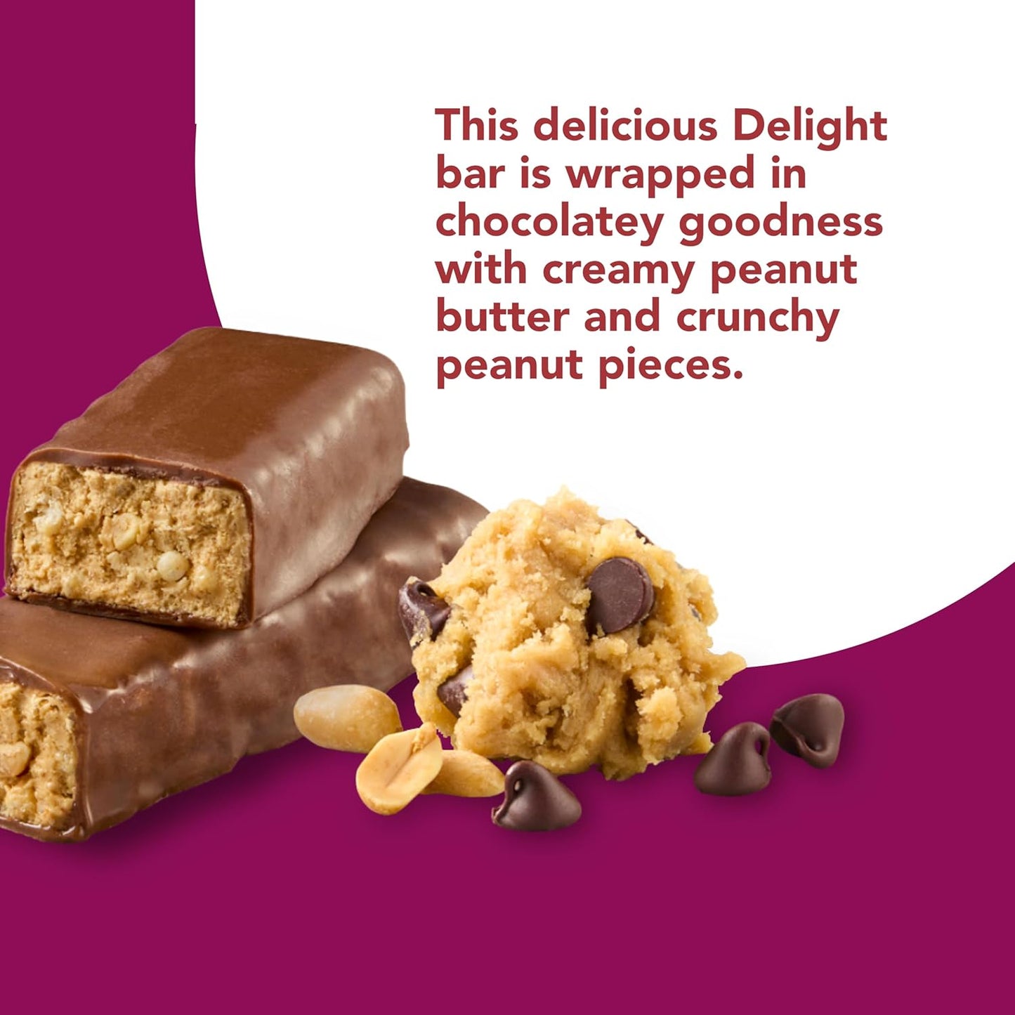 think! Delight Keto Protein Bars Chocolate Peanut Butter Cookie Dough 10 Count - Healthy Low Carb & Gluten Free Snack