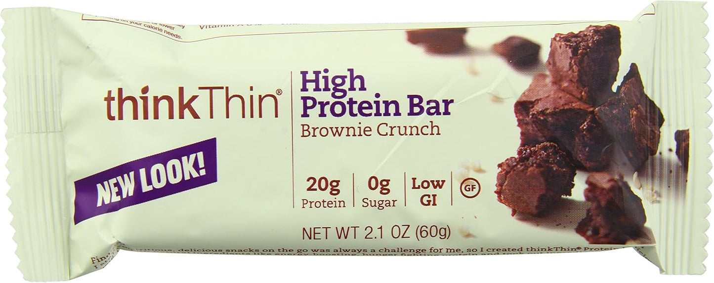 ThinkThin Brownie Crunch High Protein Bars, 10 Count, 600g Total