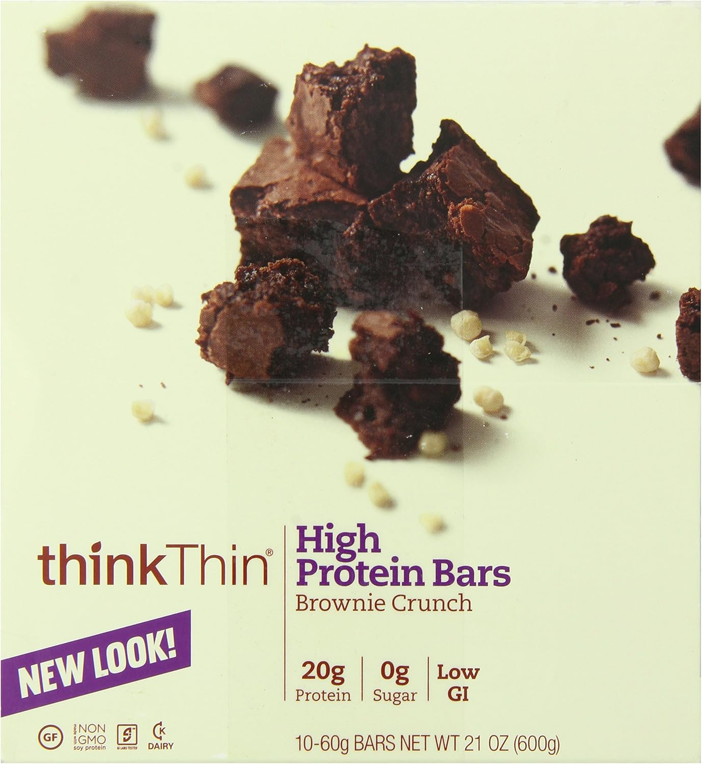 ThinkThin Brownie Crunch High Protein Bars, 10 Count, 600g Total