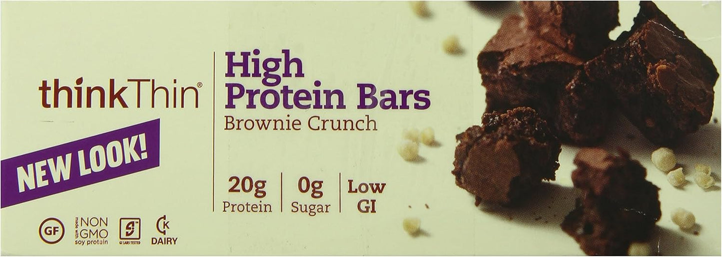 ThinkThin Brownie Crunch High Protein Bars, 10 Count, 600g Total