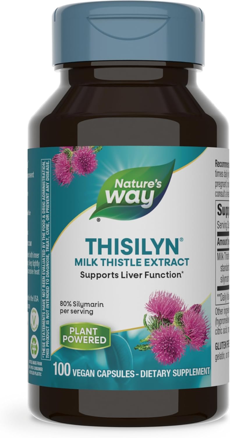 Thisilyn Milk Thistle Extract Capsules - Supports Liver Function, Vegan, 100ct