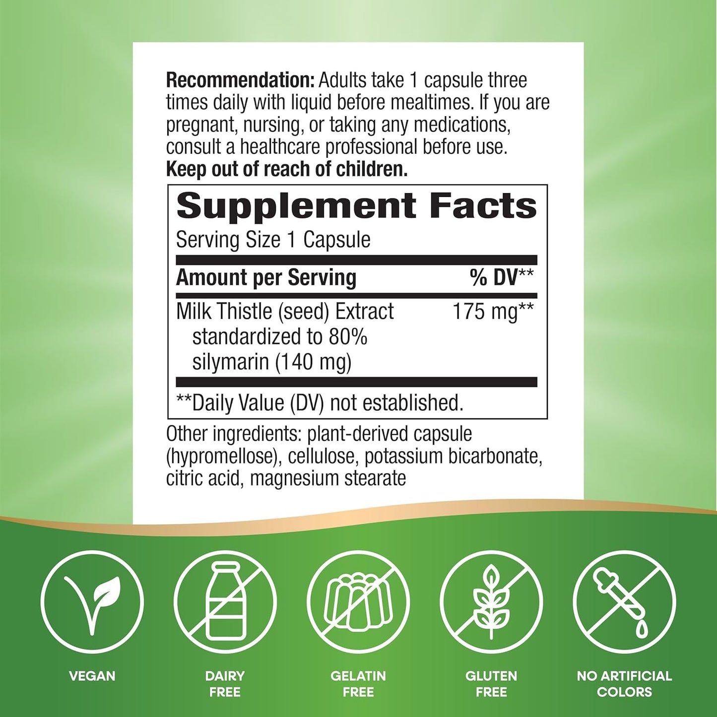 Thisilyn Milk Thistle Extract Capsules - Supports Liver Function, Vegan, 100ct