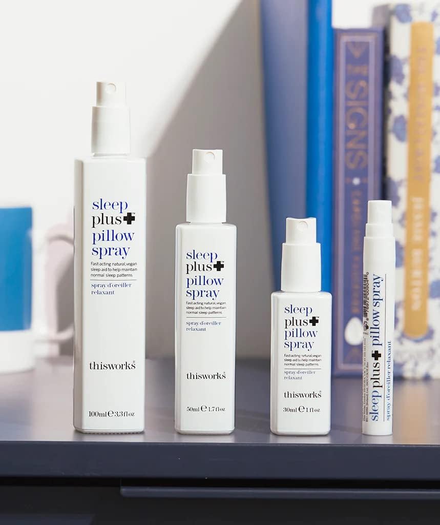 THISWORKS Sleep Plus Pillow Spray - Natural Fast-Acting Rest with Lavender, Vetivert, and Camomile - 100ml