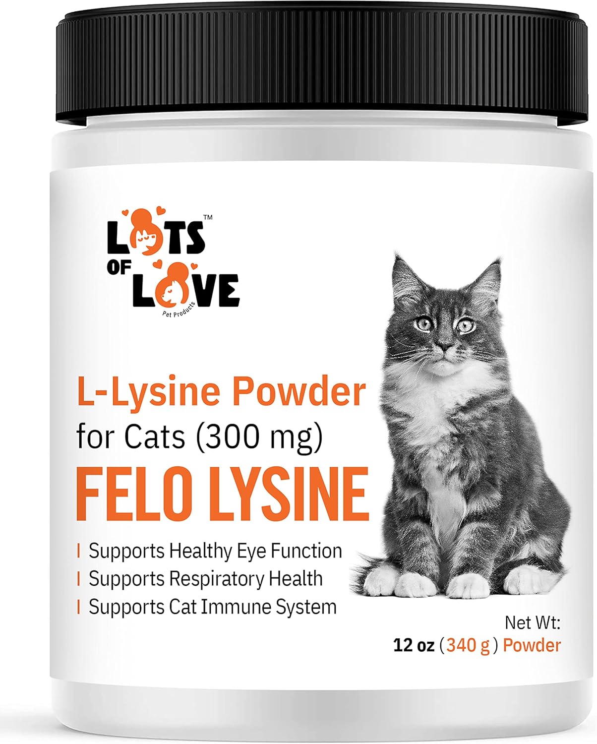 Thomas Pet Earlier Lots of Love Pet Products Felo Lysine - L-Lysine Powder for Cats 300 mg, 12 oz