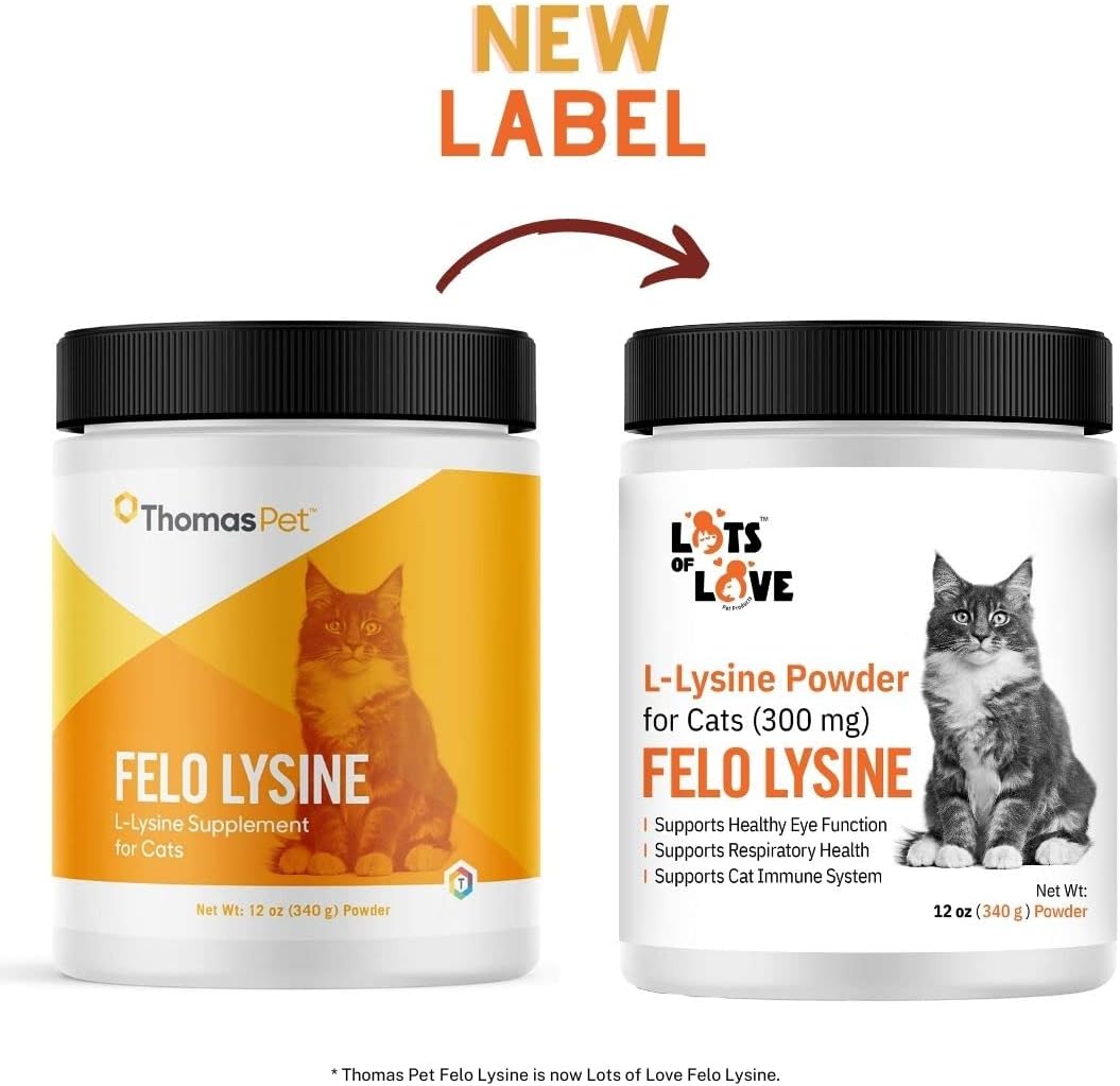 Thomas Pet Earlier Lots of Love Pet Products Felo Lysine - L-Lysine Powder for Cats 300 mg, 12 oz