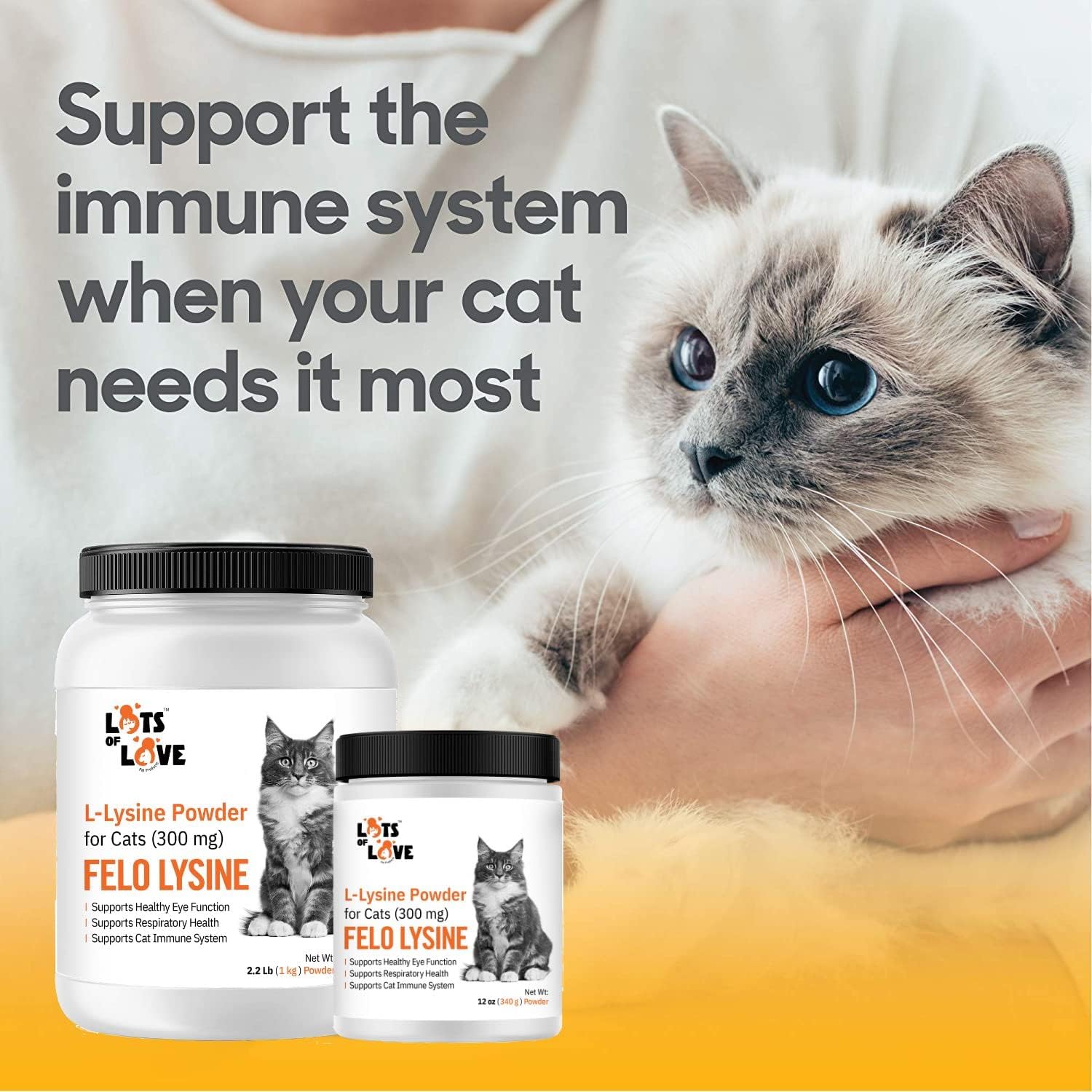 Thomas Pet Earlier Lots of Love Pet Products Felo Lysine - L-Lysine Powder for Cats 300 mg, 12 oz