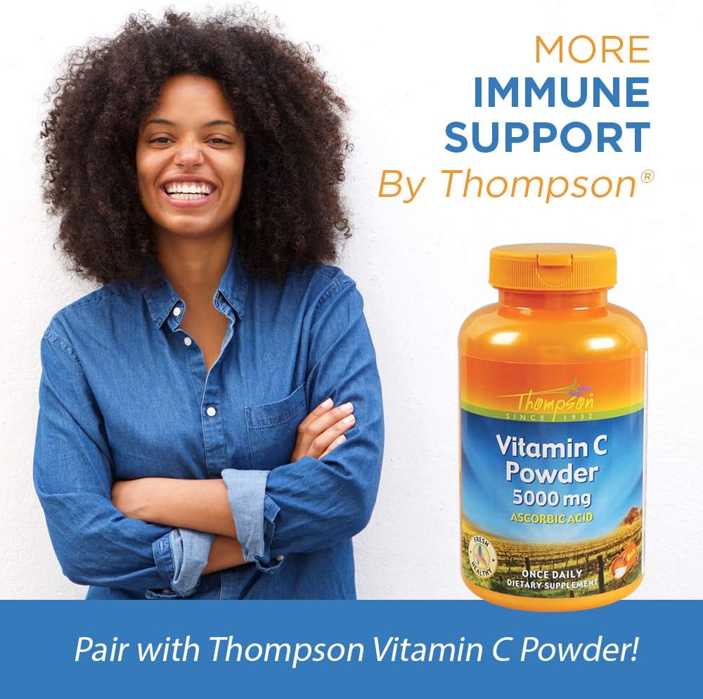 Thompson Royal Jelly Ultra Potency Capsules - 2000 Mg Protein-Based Bee Product for Natural Trace Vitamins & Minerals - 60 Vegetarian Capsules