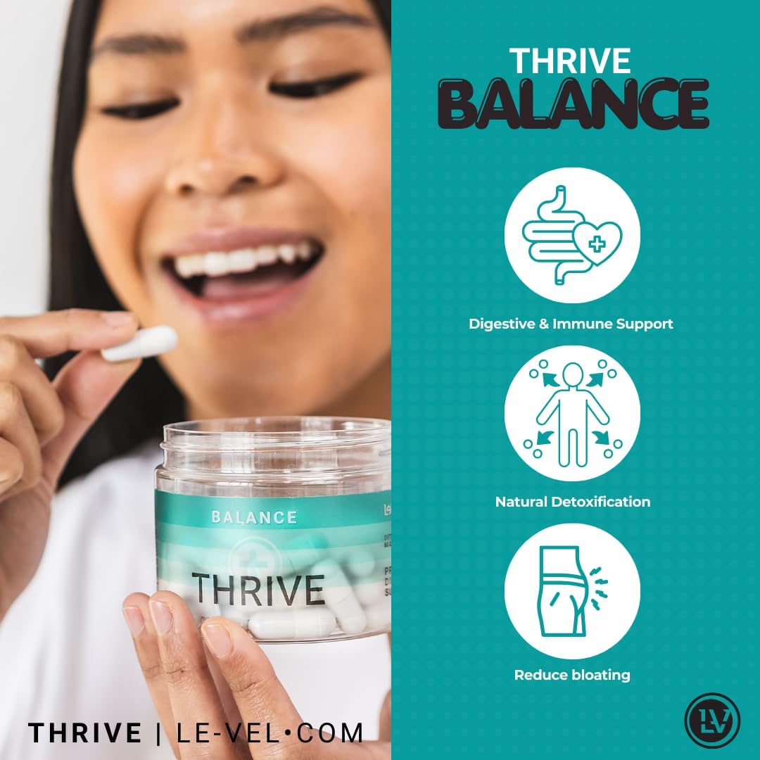 Thrive Balance Capsules 60ct | Plant-Based Digestive Support | Ginger Root, Fennel Seed, Buckthorn Bark | Gut Health & Bloating Relief