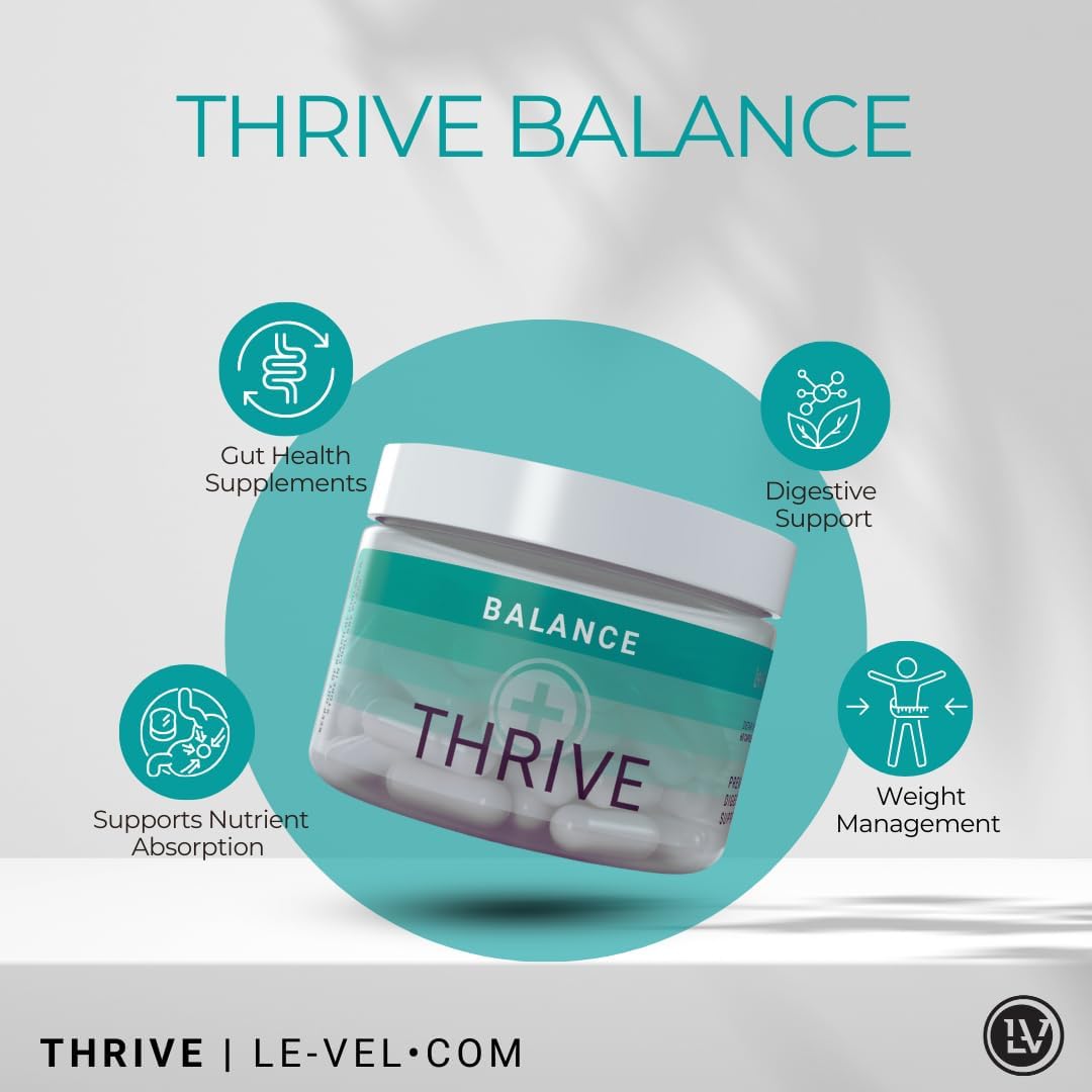 Thrive Balance Capsules 60ct | Plant-Based Digestive Support | Ginger Root, Fennel Seed, Buckthorn Bark | Gut Health & Bloating Relief