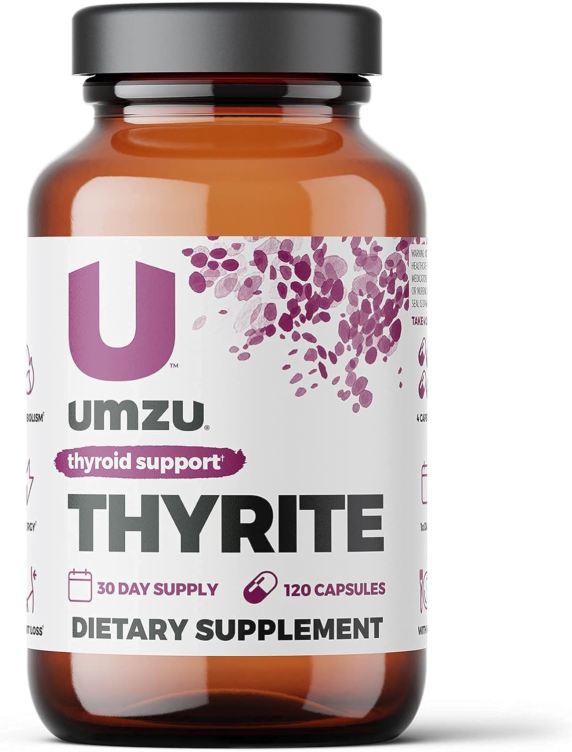 Thyrite Thyroid Support Supplement with Minerals for Healthy Metabolism & Energy - 30 Day Supply - 120 Capsules