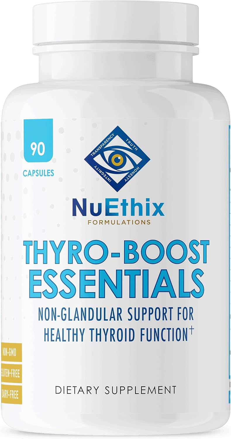 Thyro-Boost Essentials by NuEthix Formulations - Non-Glandular Support for Optimal Thyroid Function - 90 Capsules