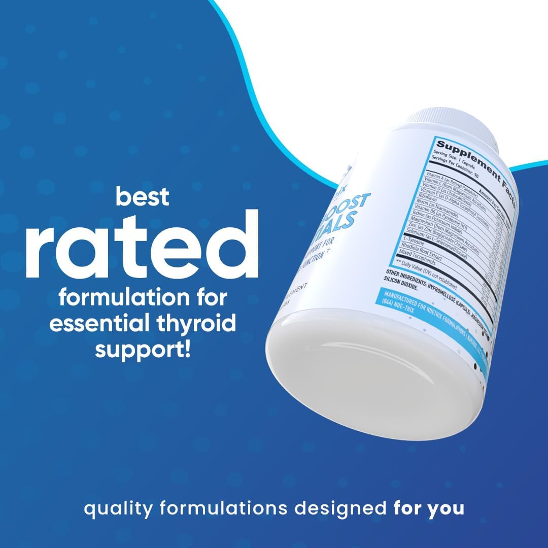 Thyro-Boost Essentials by NuEthix Formulations - Non-Glandular Support for Optimal Thyroid Function - 90 Capsules