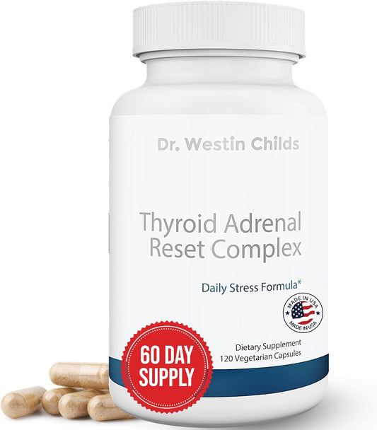 Thyroid Adrenal Reset Complex - Herbal Support Supplement for Women with Hypothyroidism - 120 Ct Bottle