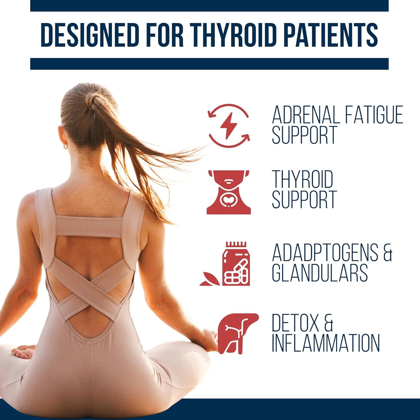Thyroid Adrenal Reset Complex - Herbal Support Supplement for Women with Hypothyroidism - 120 Ct Bottle