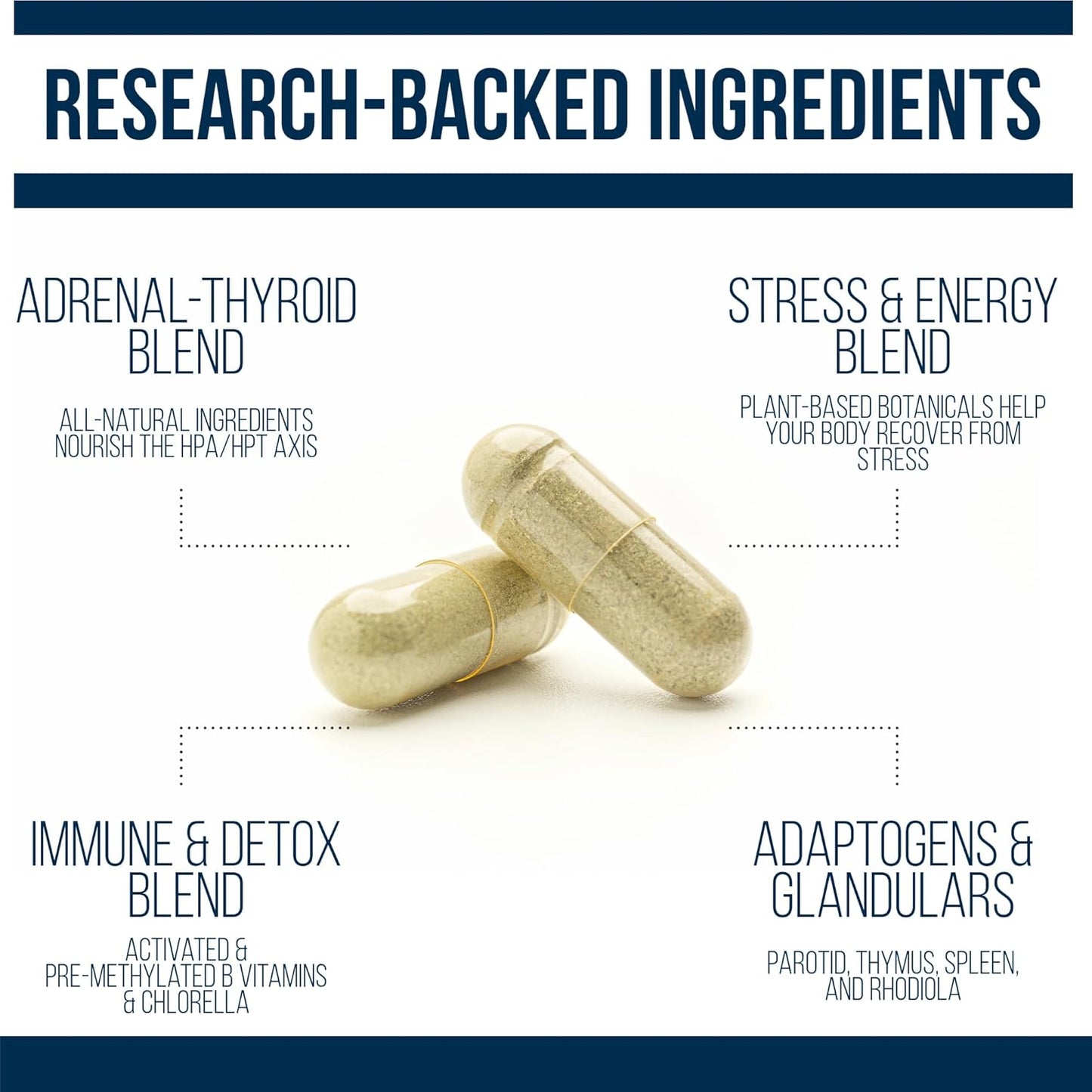 Thyroid Adrenal Reset Complex - Herbal Support Supplement for Women with Hypothyroidism - 120 Ct Bottle