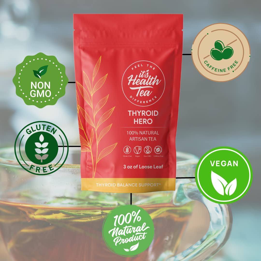 Thyroid Balance Support Herbal Tea with 8 Functional Herbs - 35 Tea Bags for Thyroid Health