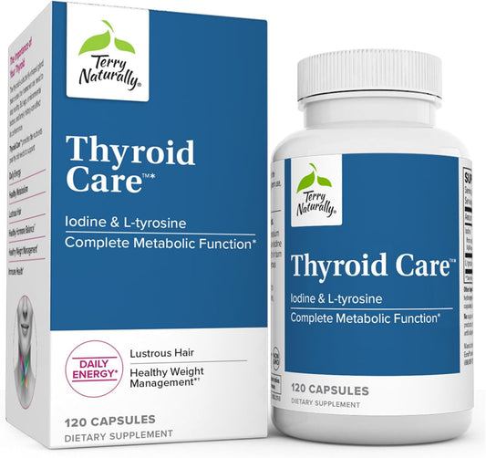 Thyroid Support Capsules with Iodine & L-Tyrosine for Metabolic Function - Non-GMO, Gluten Free, Kosher - 120 Capsules