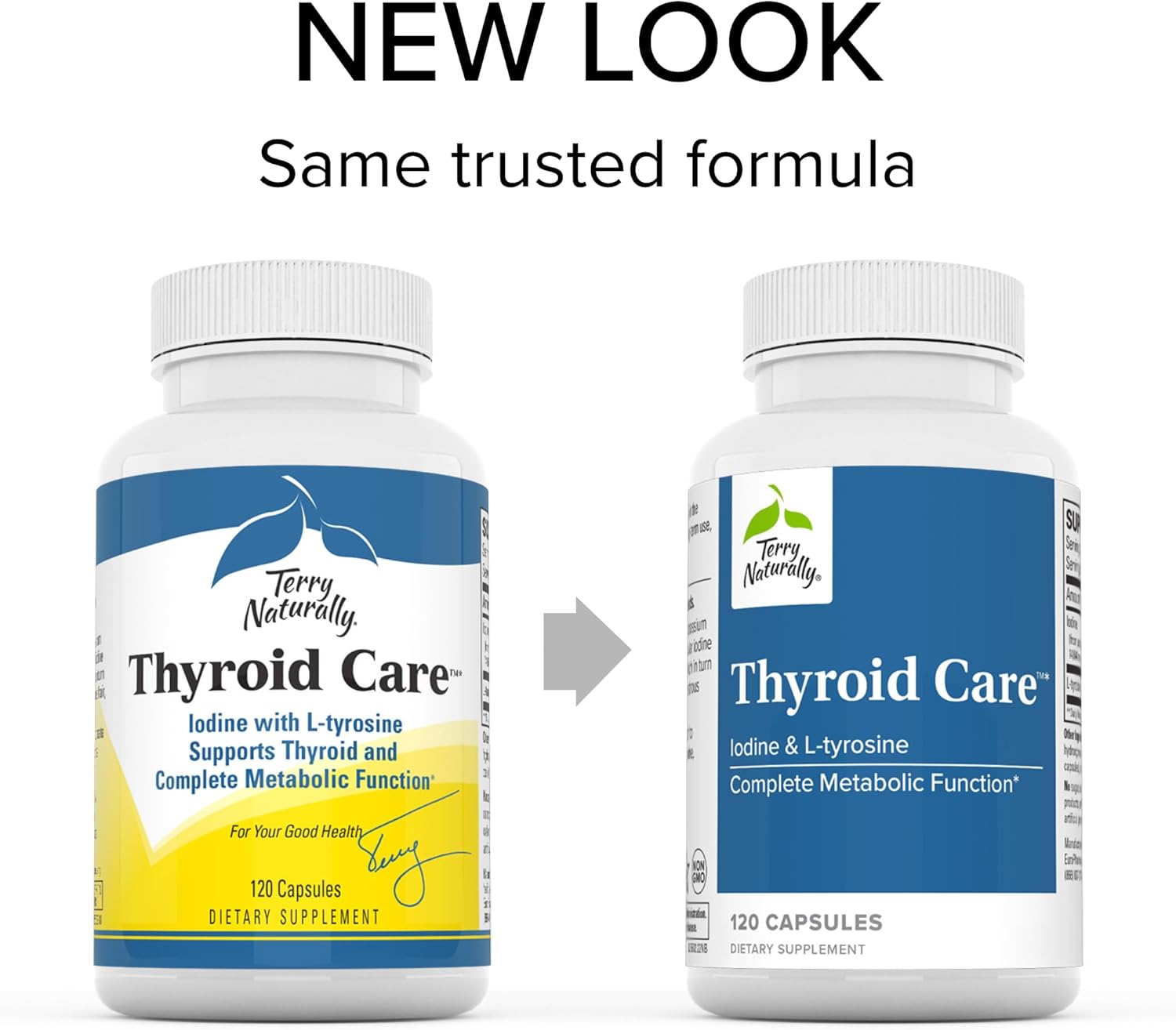 Thyroid Support Capsules with Iodine & L-Tyrosine for Metabolic Function - Non-GMO, Gluten Free, Kosher - 120 Capsules