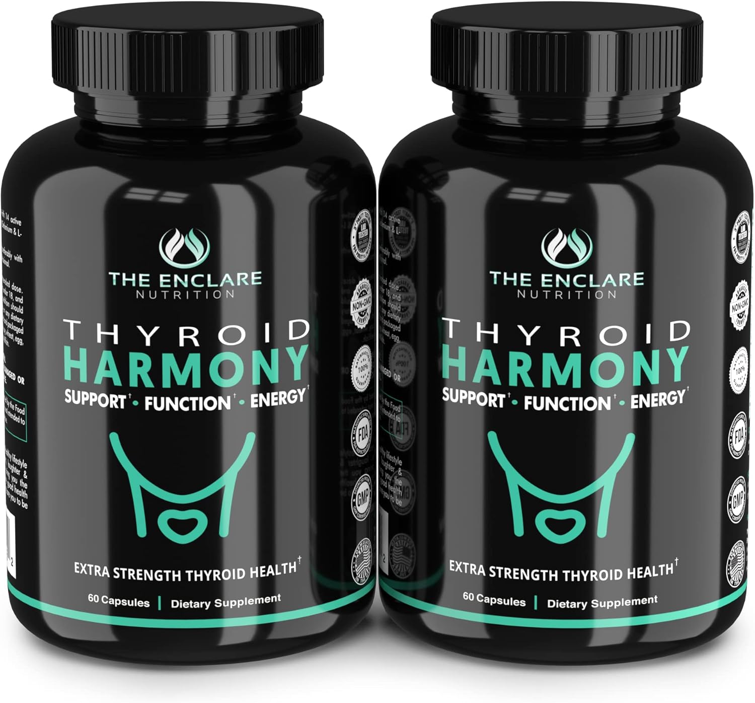 Thyroid Support Supplement for Energy, Metabolism, and Mood Balance with Iodine, Ashwagandha, and Zinc - Enclare Nutrition Formula
