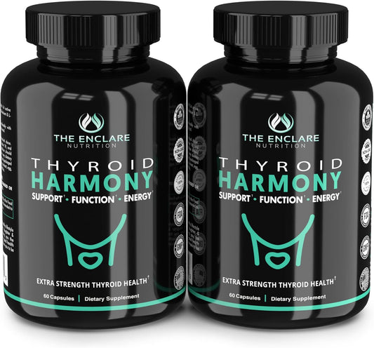 Thyroid Support Supplement for Energy, Metabolism, and Mood Balance with Iodine, Ashwagandha, and Zinc - Enclare Nutrition Formula