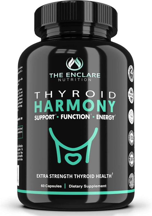 Thyroid Support Supplement with Iodine for Hormone Balance, Energy, and Focus - Ashwagandha, Zinc, Selenium, Vitamin B12, Kelp, L Tyrosine